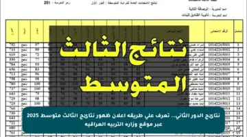 نتائج الدور الثاني.. تعرف على طريقة إعلان ظهور نتائج الثالث متوسط 2025 عبر موقع وزارة التربية العراقية